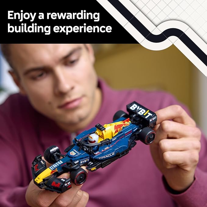 LEGO Speed Champions Oracle Red Bull Racing RB20 F1 Race Car Model Kits - Building Set for Adults, Ages 18+ with Realistic Features - Red Bull F1 DIY Crafts for Display - Gift Idea for F1 Fans - 77243