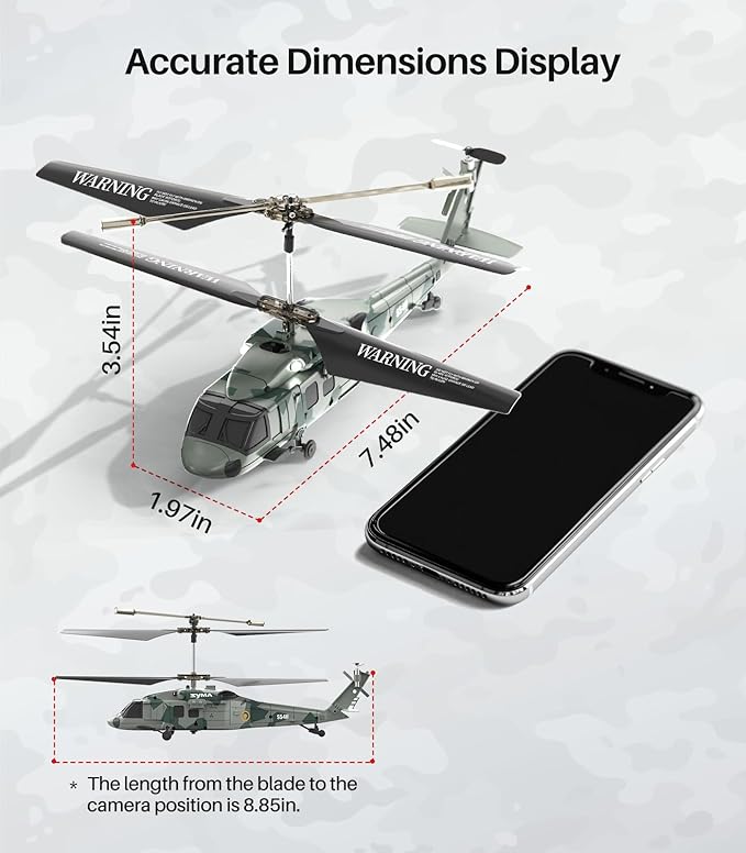 SYMA RC Military Helicopter S54H for Kids - One-Key Start/Landing, Altitude Hold, Upgraded Protection System, 3.5 Channel Toy for Boys and Girls