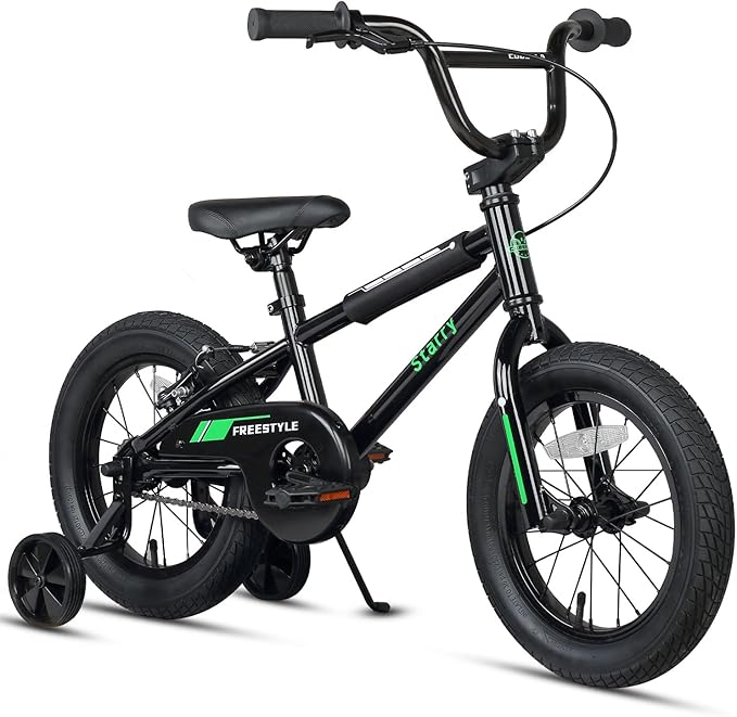 12 14 16 18 Inch Kids Bike BMX Style Bicycle with Training Wheels Coaster Brake for 1-10 Years Old Toddlers Boys Girls Multiple Colors