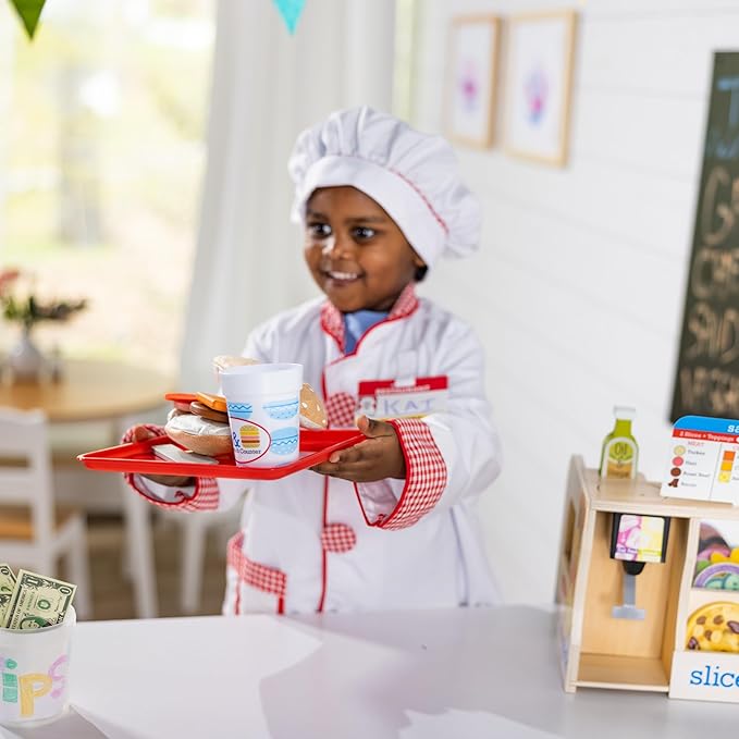 Melissa & Doug Chef Role Play Costume Dress -Up Set With Realistic Accessories Pretend Chef Outfit, Costume For Kids, Toddlers, Ages 3+