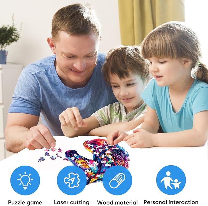 Horse Head Wooden Puzzle for Adults, Horse Wooden Jigsaw Puzzles(15.8 * 18.3in-500pcs), Unique Shape Animal Adult Puzzles,Irregular Wood Puzzles Best Gift for Adults and Kids Family Game