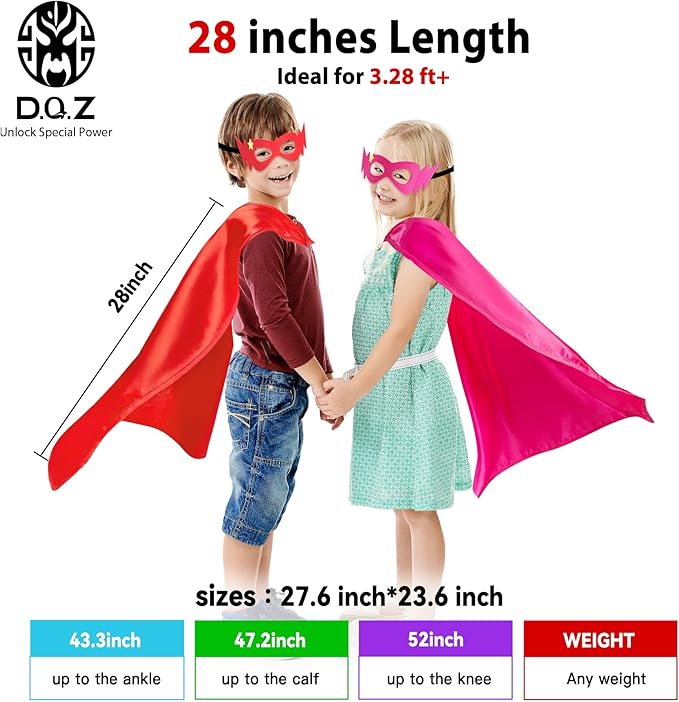 D.Q.Z Superhero-Capes for Kids 20 Sets, Group Super Hero Costume Toys for 3-10 Boys Girls Halloween Birthday Gifts