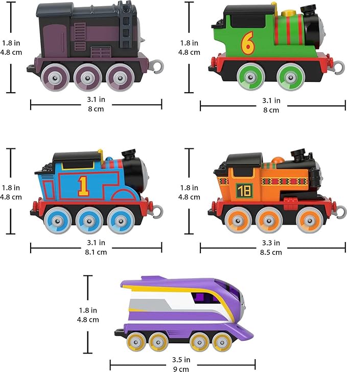 THOMAS & FRIENDS Diecast Toy Trains Adventures Engines Pack, Set of 5 Push-Along Vehicles for Preschool Pretend Play Kids Ages 3+ Years