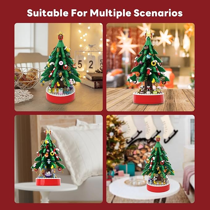 2025 Advent Calendar Building Blocks Christmas Tree with Music Countdown Calendar for Christmas Boys and Girls Christmas Gifts