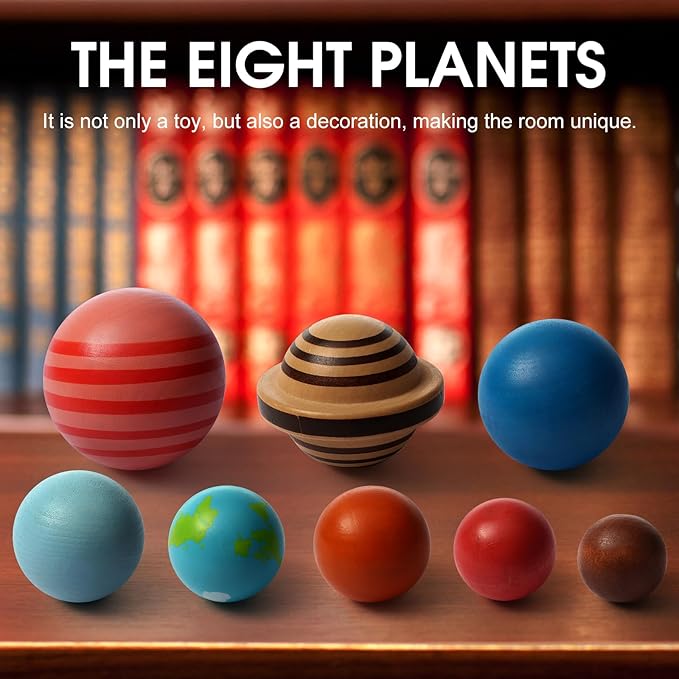 Wooden Solar System Model Board,Kids Solar System,Montessori Planet Toys,Educational Planets Balls,Preschool Learning Puzzle,Space Learning Toys
