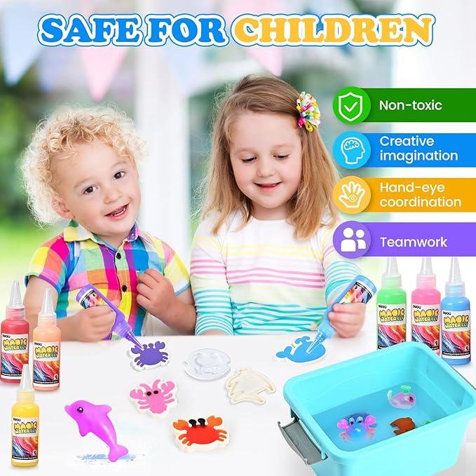 Magic Toy Water Toy Elf Toy Kit, Aqua Toy Fairy Water Gel Kit Creative Magic Toy Water Creation kit, 12 Magic Gels, Arts & Crafts DIY STEM Kits Children's DIY (12 Colors)
