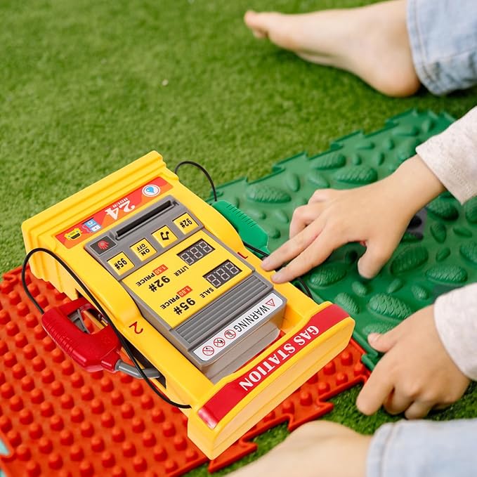Vaguelly 1 Set Gas Station Toy Interactive Toys Children Birthday Decoration for Girl for Toddlers Gas Station Pump Sand Table Decor DIY Assembly Digital