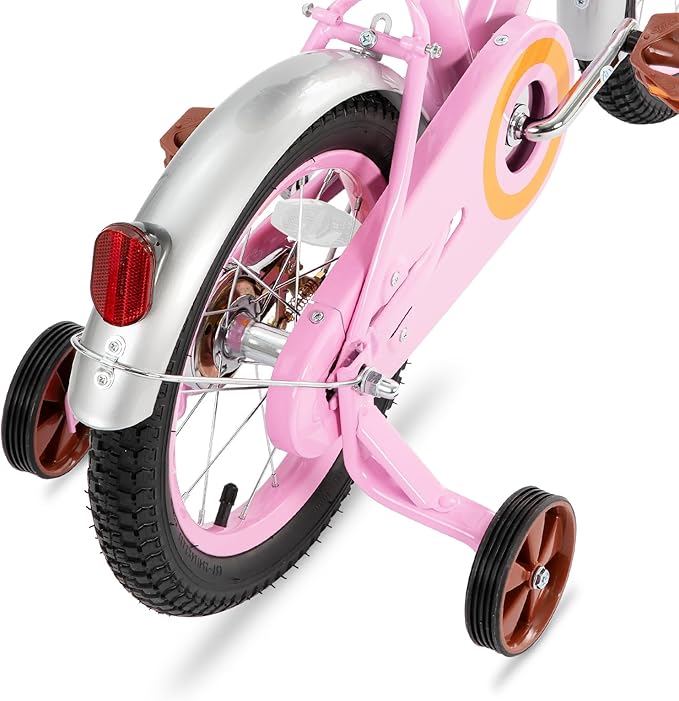 JOYSTAR Vintage Kids Bike with Training Wheels & Basket, 12 14 16 20 24 Inch Girls Bike for 2-14 Years Old, Multiple Colors