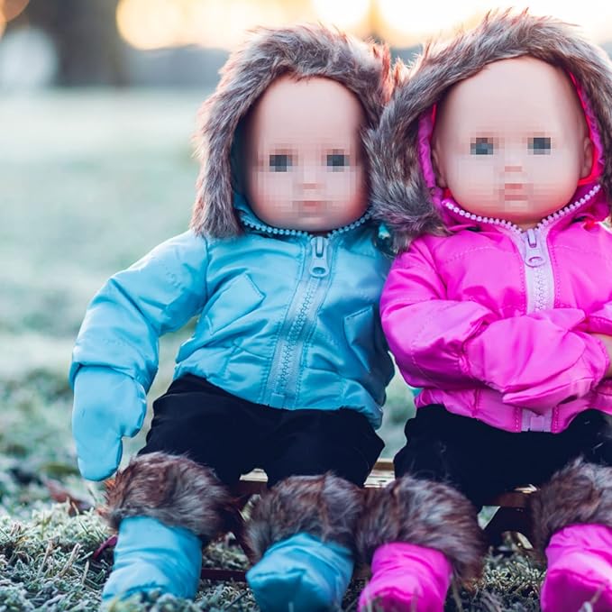 The Queen's Treasures 15 Inch Doll Clothes Designed for Use with Bitty Baby Dolls, Pink Snow Suit Jacket, Pants, Mittens and Boots, Compatible with American Girl's Bitty Baby Twins