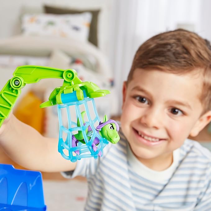 Spidey and his Amazing Friends Marvel Dino-Webs Crawler Toy Car Playset, Spider-Man & Goblin Raptor 4-Inch Action Figures, Kids Ages 3 & Up