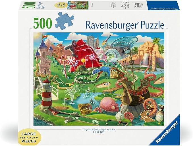 Ravensburger Putt Putt Paradise 500 Piece Large Format Jigsaw Puzzle for Adults - 12001002 - Easy to See & Easy to Hold Large Pieces Fit Together Perfectly