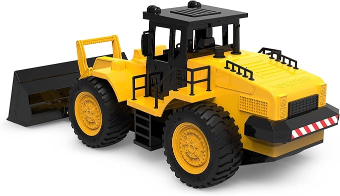 Driven by Battat – 18" Front End Loader Toy Trucks – Big Wheel Loader for Indoor&Outdoor Play – Construction Sandbox Toys – Realistic Engine Sound & Multiple Moving Parts – Gift for Kids Ages 3+