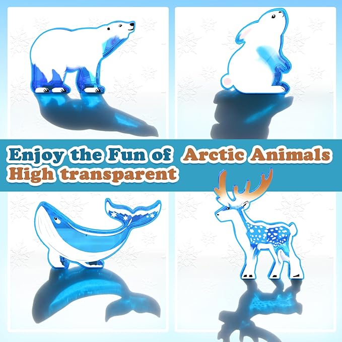 Magnetic Tiles Arctic Animal Magnet Tiles Toddler Toys for Girls Ages 3-5 4-7 6-8 Pretend Play Magnetic Building Blocks Kids Toys Gifts for 3+ Year Old STEM Learning and Fun