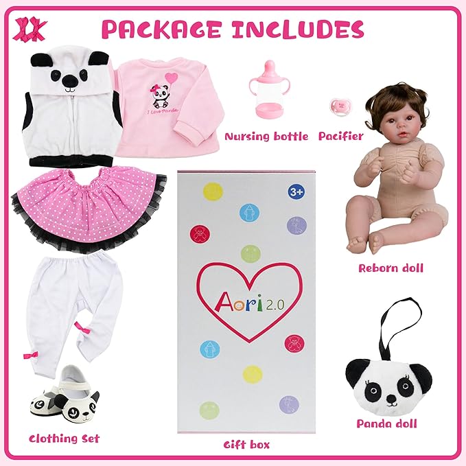 Reborn Baby Dolls Girl Set- 22 Inches Realistic Soft Vinyl Newborn Baby Doll That Look Real, Best Toy for Kids Ages 3+