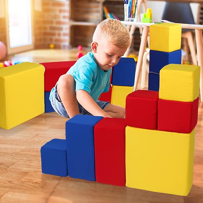 Foam Blocks for Toddlers, Soft Building Blocks for Toddlers Colorful Stacking Blocks for Kids - 7 Pieces