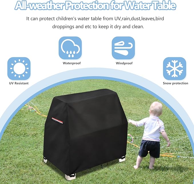 Kids Water Table Cover,Outdoor Heavy Duty 600D Waterproof Anti-UV Toddler Water Play Table Cover,Compatible with GoSports Splash Station Water Table 