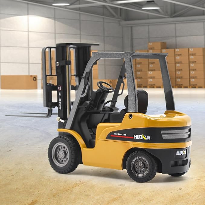 Dollox Die-cast Forklift Truck Toys 1/50 Scale Metal Engineering Vehicle Fork Truck High Detail Construction Vehicles Model Collection Forklift Decoration Toy Gift for Kids