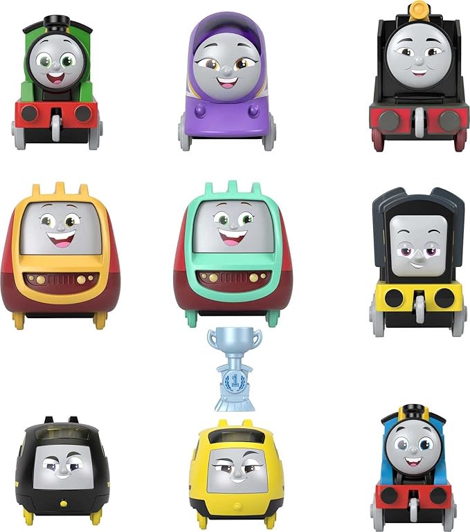 Thomas & Friends Diecast Toy Trains Sodor Cup Racers Set of 9 Push-Along Engines for Preschool Pretend Play Kids Ages 3+ Years