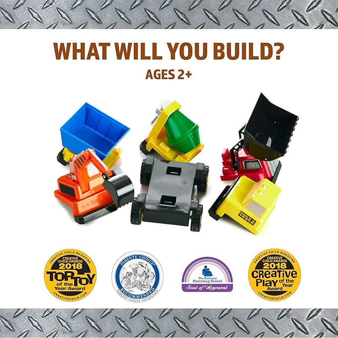 Magnetic Build-A-Truck Construction Magnetic Toy Play Set, 5 Pieces