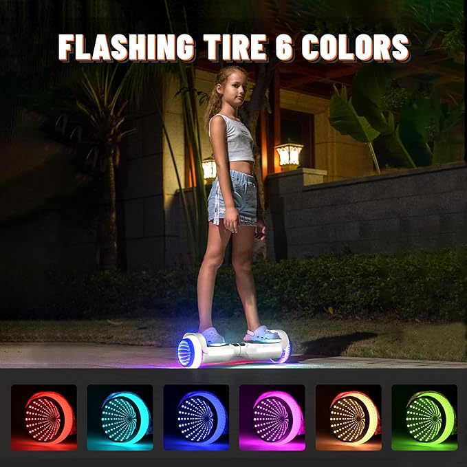 Scooter, Colorful LED Light-Up Wheels, Bluetooth Speakers and APP, Dual 250W Motors, 8.5 mph Max Speed & 8.5 Miles Max Range, Gifts for Kids Adults Girls Boys