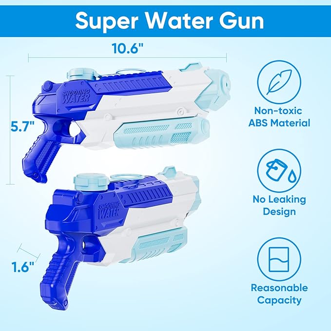 Water Guns for Kids Adults, 4 Pack 400CC/40ft Long Range High Capacity Squirt Guns Toy, Pool Toys Water Toys for Swimming Pool Beach Sand Outdoor, Summer Gifts for Boys Girls