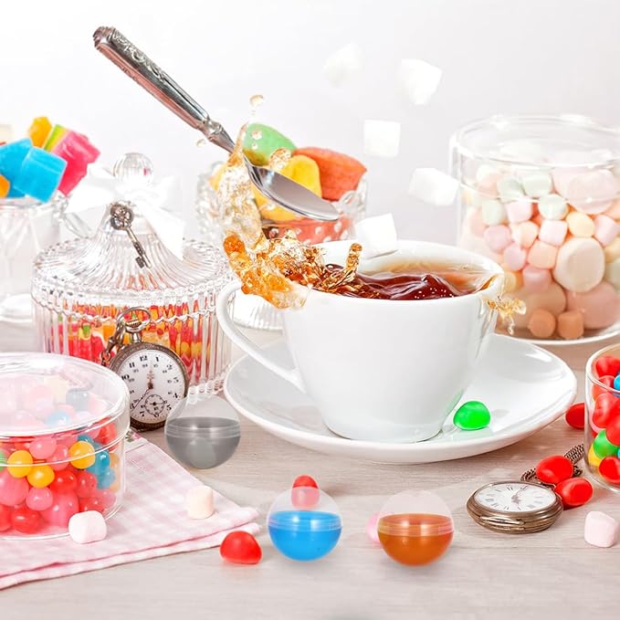 Vaguelly 50pcs Plastic Fillable Capsules 1.3 Inch Vending Machine Capsules Bauble Sphere Openable Twisted Balls Sphere Grab Balls Claw Machines Prizes Containers