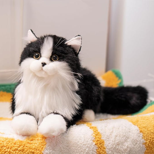 Chongker Weighted Stuffed Animals,Handmade Realistic Cat Plush Toy 3.3LBS,Lifelike Real Cat Size Companion Pet, Black Cat