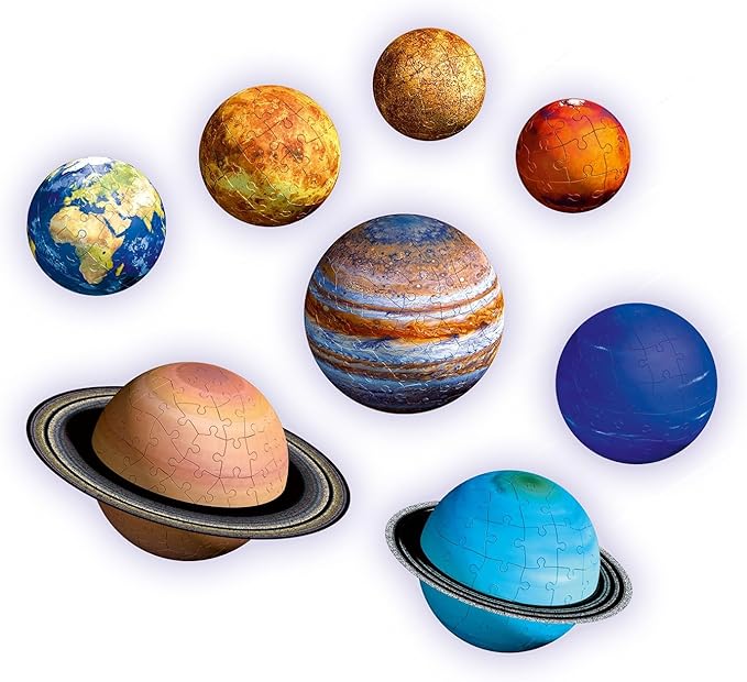 Ravensburger Solar System 540 Piece - 9 Planet 3D Jigsaw Puzzle Set for Kids & Adults | Easy Click Technology | Durable Material | Add a Splash of Color to Your Room Ages - No. 11668