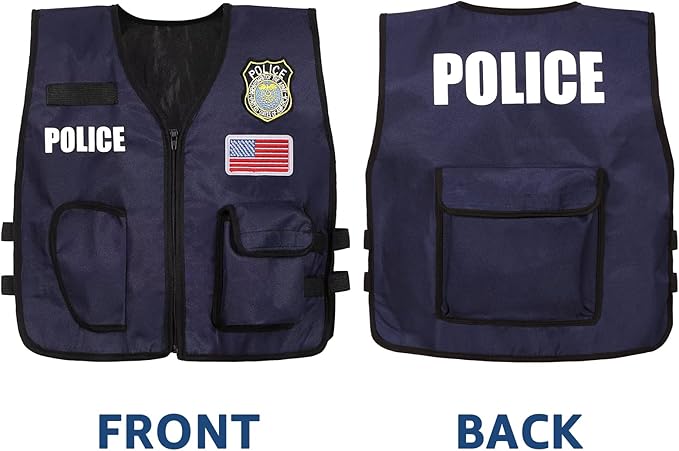 Police Officer Costume for Kids Cop Toddler Boy Costumes for Pretend Play Cosplay Set Ages 3-7