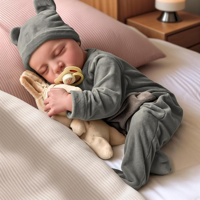 BABESIDE Lifelike Reborn Baby Dolls with Bassinet - 17 Inch Full Vinyl Body Realistic Newborn Baby Doll Boy Real Life Baby Dolls with Basket & Feeding Kit Gift Box for Kids Age 3+