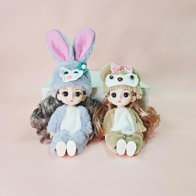 4 Pcs 6 Inch Princess Girl Mini Cute Dolls, Sister Small Princess, Miniature Little Girl for 3+ Year Old Girls