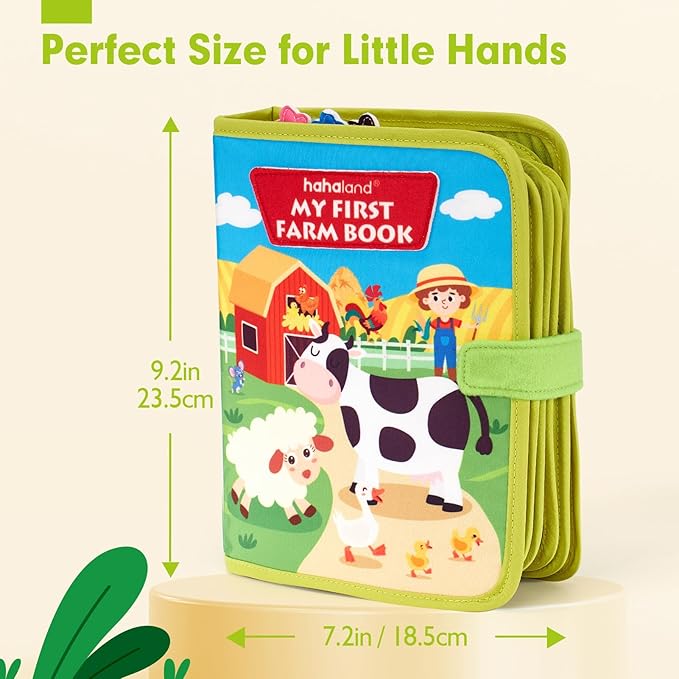 hahaland Busy Book for Toddlers 1-3 - Montessori Toys Busy Board for 1 Year Old Boy Gifts Girl Toys Educational Learning Quiet Activity Books Toddler Airplane Travel Toy 1-2 One Year Old Birthday Gift