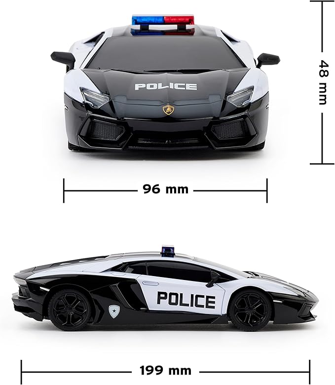 CMJ RC Cars Twin Pack: Officially Licensed Lamborghini Sian + Lambo Police RC Car Pack: Perfect for Lambo Racing Fans