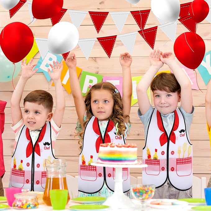 Panitay 12 Pcs Kids Community Helper Dress up Vest, Boy & Girl Career Cosplay Party Costume for Toddlers Occupation Role Play