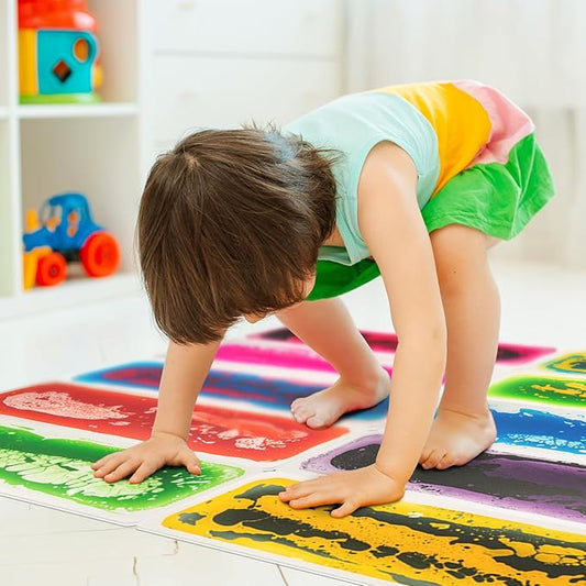 Art3d Liquid Sensory Floor Decorative Interlocking Tiles, Colorful Liquid Floor Tiles for Children, Liquid Fusion Activity Play Mat for Kids, 8"x30" Pack of 15