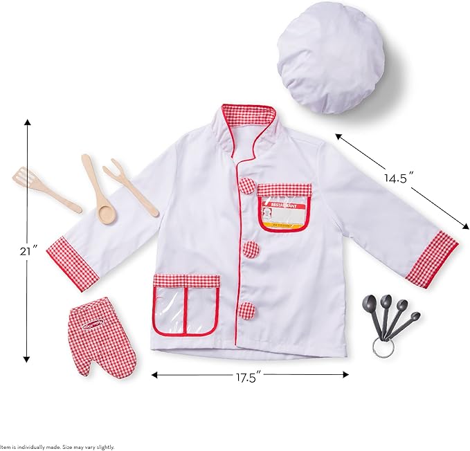 Melissa & Doug Chef Role Play Costume Dress -Up Set With Realistic Accessories