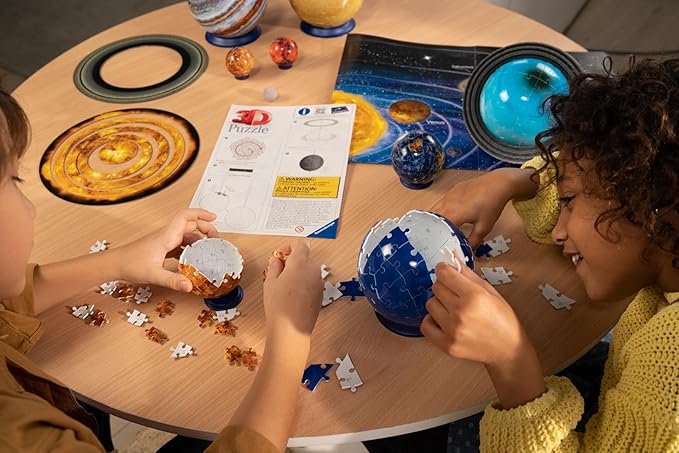 Ravensburger Solar System 540 Piece - 9 Planet 3D Jigsaw Puzzle Set for Kids & Adults | Easy Click Technology | Durable Material | Add a Splash of Color to Your Room Ages - No. 11668
