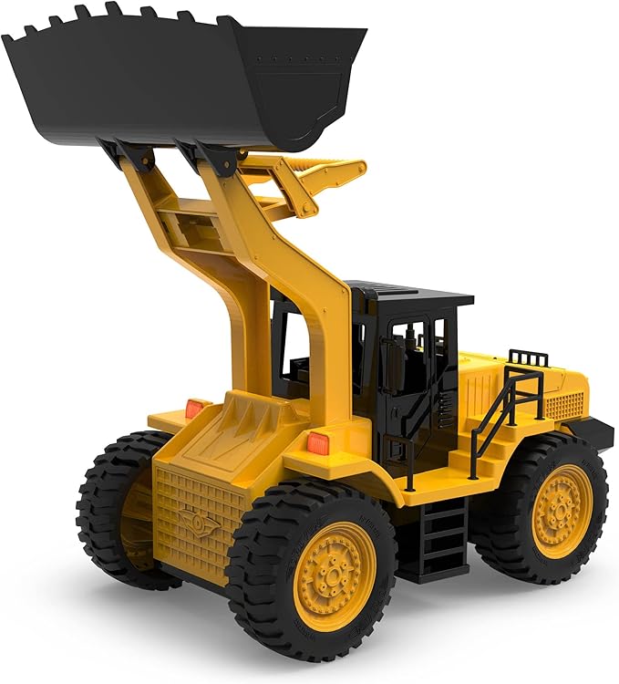 Driven by Battat – 18" Front End Loader Toy Trucks – Big Wheel Loader for Indoor&Outdoor Play – Construction Sandbox Toys – Realistic Engine Sound & Multiple Moving Parts – Gift for Kids Ages 3+