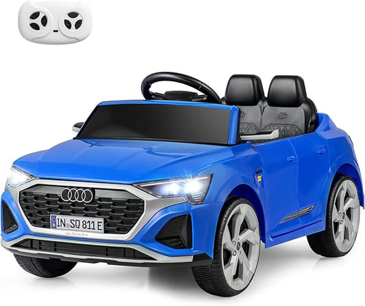 Licensed Audi SQ8 Ride on Car by INFANS, Battery Powered Electric Vehicle for with Remote Control, Adjustable Music, LED Lights, Suspension, Driving Toy Gift for Kids Toddler Age 3+ (Blue)