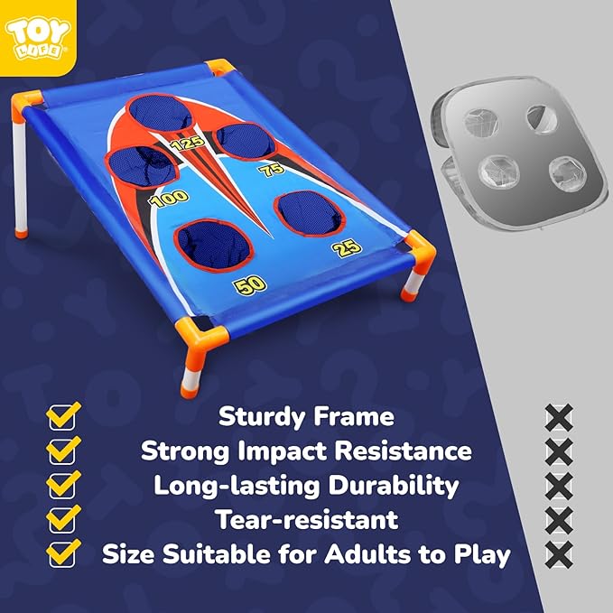 TOY Life Bean Bags Toss Carnival Game, Cornhole, Outdoor Toys for Kids Ages 4-8, Backyard Game Sports & Outdoor Play, Outside Toys for Ages 5-7, Family Lawn Yard Games Birthday Party, Gift for Boys