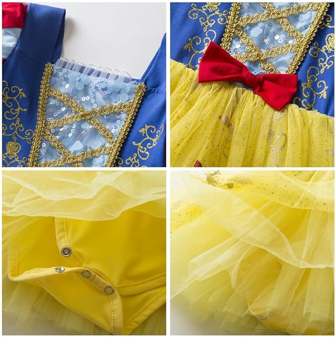 DYMCII Baby Girls Princess Ballet Dress Short Sleeve Leotards Skirted Tutu Dancewear Halloween Christmas Party Fancy Costume
