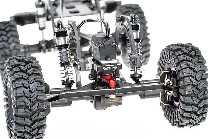 RampCrab 6kg RC Steering Servo with Servo Mount Bracket and Servo Horn for TRX4M RC Car, 1/18 Upgrades Parts, Suitable for TRX4-M Bronco, Defender, K10 (Red Horn)