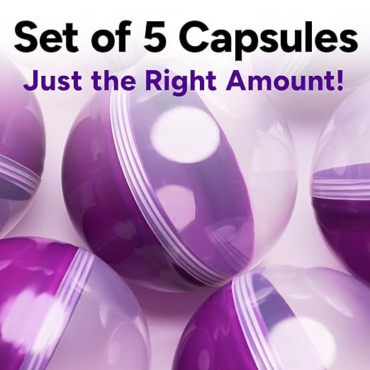 Big Claw Machine Capsules Translucent Purple Plastic Sphere Party Favor Containers Round 5 pcs 7.9 inch Jumbo Plastic Christmas Ornaments Extra Large Gift Box Craft Party Supplies Vending Capsules