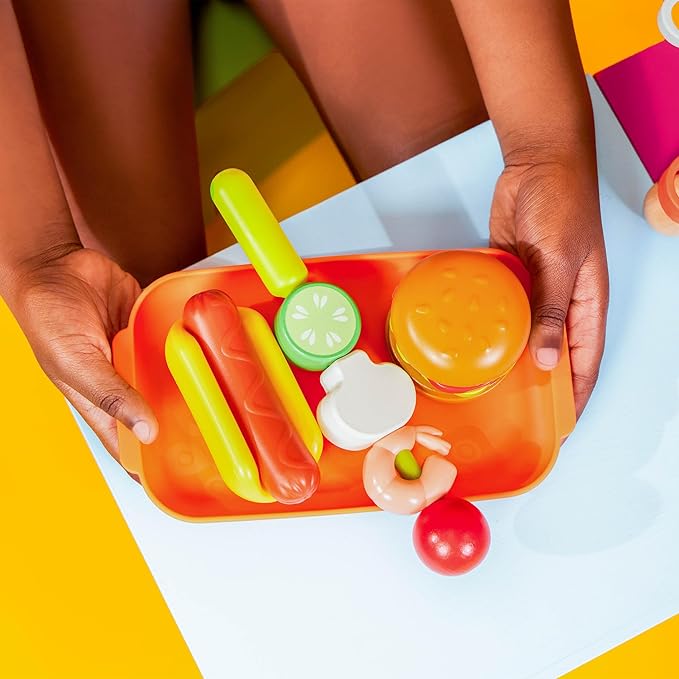 B. toys- Mini Chef - BBQ Grill Playset- Pretend Play BBQ Grill Play Set – Toy Grill & Play Food – Barbecue Role-Play Set for Kids- 3 Years + (16 Pcs)