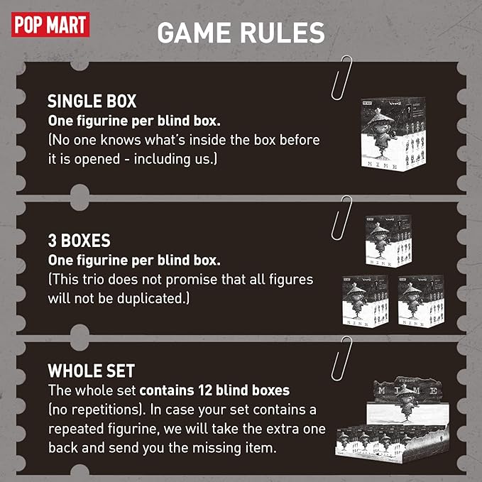 POP MART Hirono Mime Series Figures, 12PCs Hirono Blind Box Figures, Random Design Action Figures Collectible Toys Home Decorations, Holiday Birthday Gifts for Girls and Boys, Whoel Set