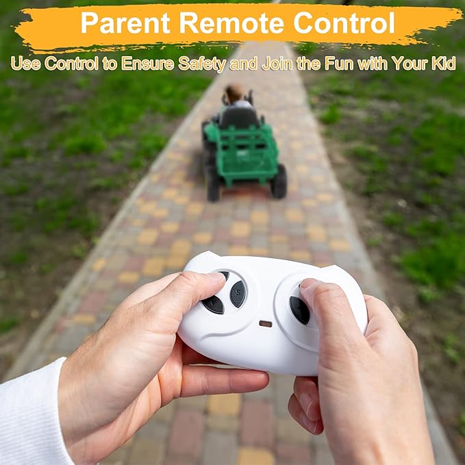 JOYMOR Ride on Tractor with Remote Control, 25W Motors Electric Tractor with Trailer for Toddler, 12V Battery Powered Ride on car Toy for Boys and Girls