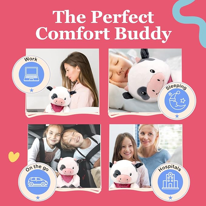 Lilly's Love Weighted Stuffed Animal, 5lb | Sensory Weighted Plush for Kids and Adults | Machine Washable Plushies w/Removable Inner | Calming Weighted Stuffed Animals for Anxiety, Cassie The Cow