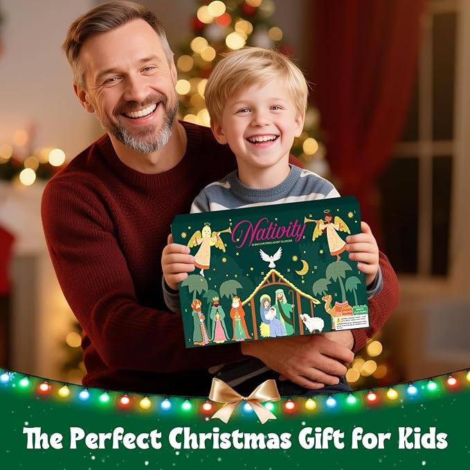 Nativity Advent Calendar 2025 Kids - 24 Days Christmas Countdown Nativity Scene Building Block Toys, STEM Xmas Gift for Boys & Girls Ages 6+, Holiday Party Favors and Stocking Stuffers