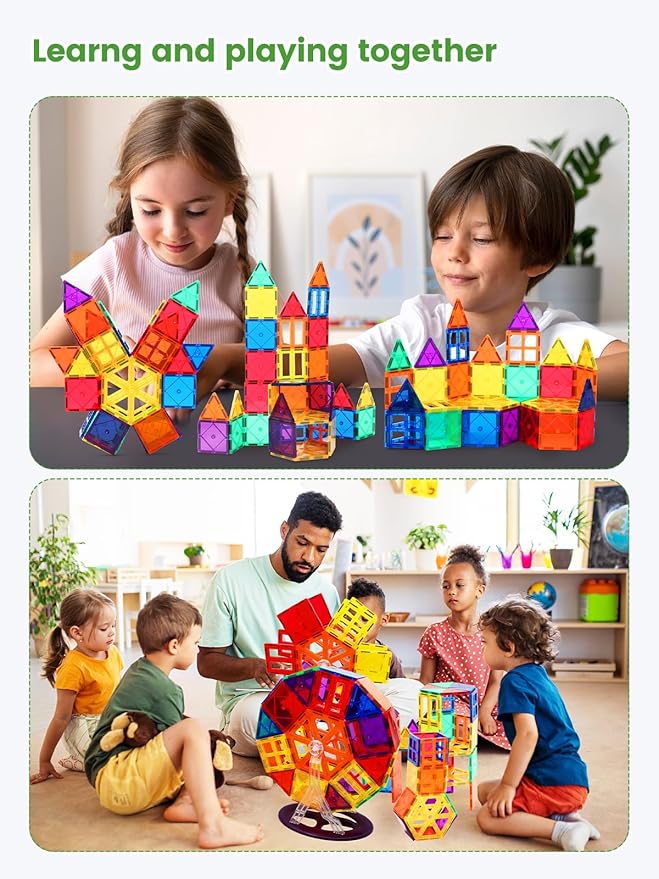 YIJZRUO Magnetic Tiles - 3D Building Blocks for Toddlers 1-3 & Kids Ages 4-8, STEM Educational Magnetic Toys Toddler Toys