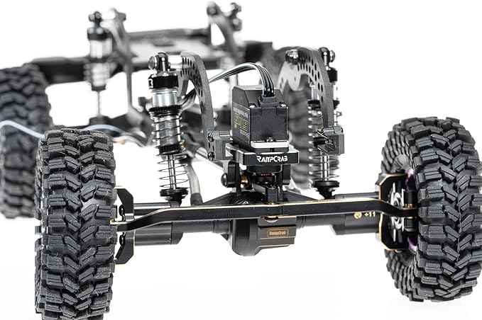 RampCrab 6kg RC Steering Servo with Servo Mount Bracket and Servo Horn for TRX4M RC Car, 2 Sets, 1/18 Upgrades Parts, Suitable for TRX4-M Bronco, Defender, K10 (Black Horn)